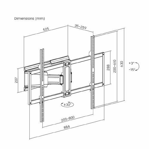 Skill Tech SH 443P Ultra-Slim Heavy-Duty Full-Motion TV Mount