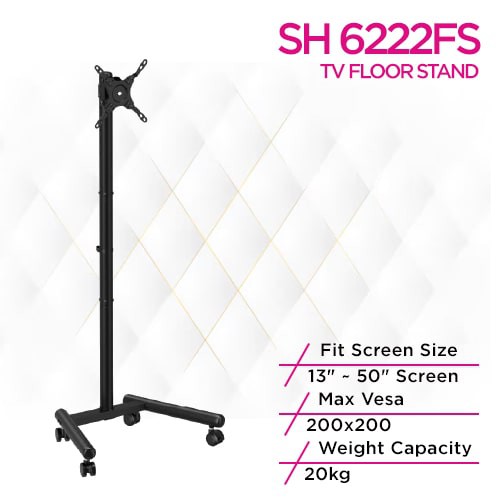 Skill Tech SH 6222FS Height Adjustable TV Cart