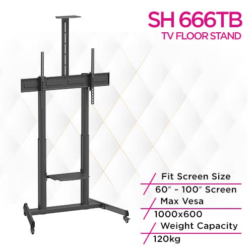 Skill Tech SH 666TB Large Screen Heavy Duty Steel Tv Stand