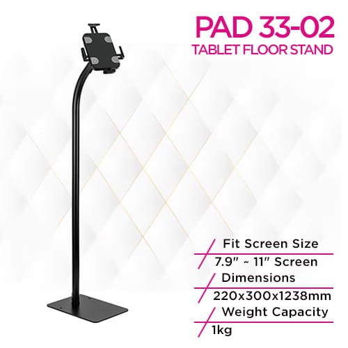 Skill Tech PAD 33-02 Black Anti-theft Tablet Floor Stand