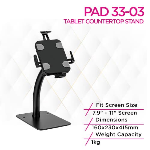 Skill Tech PAD 33-03 Black Anti-theft Tablet Countertop...