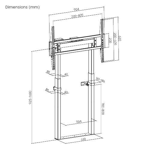 Skill Tech TTL14-68FR Motorized Wall Mount Stand