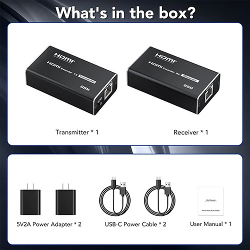 موسع HDMI من سيونغ S-EXT-HD-60MF، يصل طوله إلى 60 مترًا عبر كابل CAT6، يدعم دقة Full HD 1080P