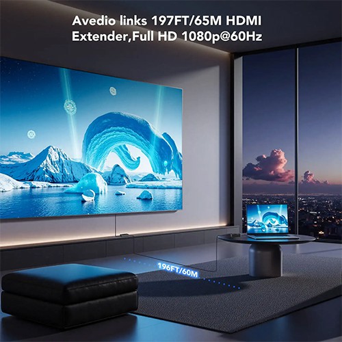 موسع HDMI من سيونغ S-EXT-HD-60MF، يصل طوله إلى 60 مترًا عبر كابل CAT6، يدعم دقة Full HD 1080P