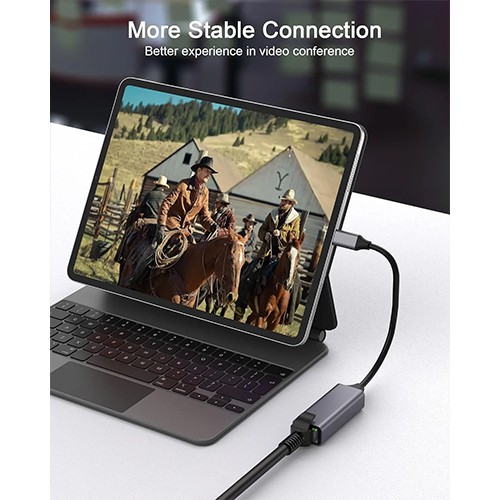 محول Syong S-HB-U-101A من النوع C إلى RJ45 بسرعة 1000 ميجابت في الثانية