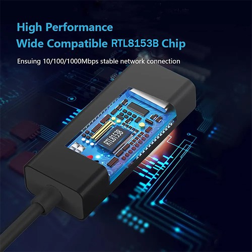 محول Syong S-HB-U-101B من USB إلى RJ45 بسرعة 1000 ميجابت في الثانية