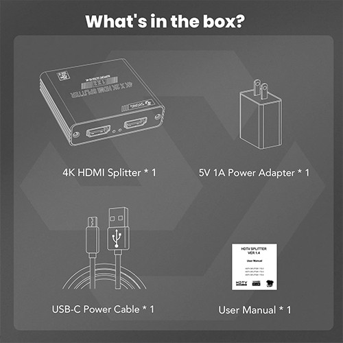 Syong S-SP-4K-102C 4K HDMI Splitter 1x2