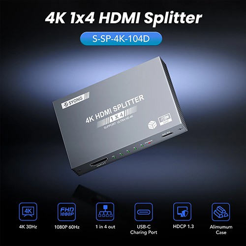 Syong S-SP-4K-104D  مقسم HDMI 4K 1x4