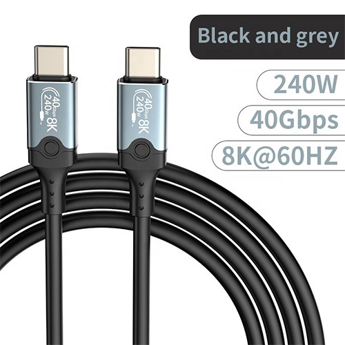 Syong S-TPC-T40A-2M USB 4.0 Type C Cable 2mtr 40GBPS 8K 60Hz 240W PD