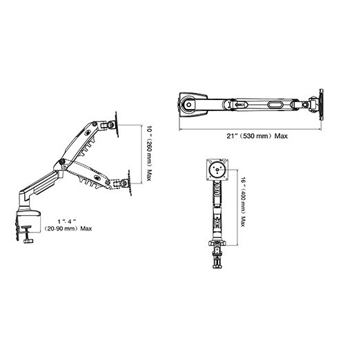 North Bayou NB F80 Premium Single Monitor Steel Monitor Arm