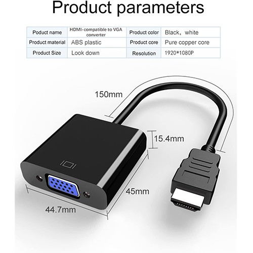 محول Syong S-AT-HV-A من HDMI إلى VGA مع مخرج صوت