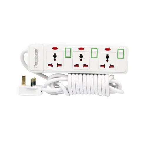 Terminator TPB 413N-5M 3way 5mtr Universal Power Extension With Individual Switch
