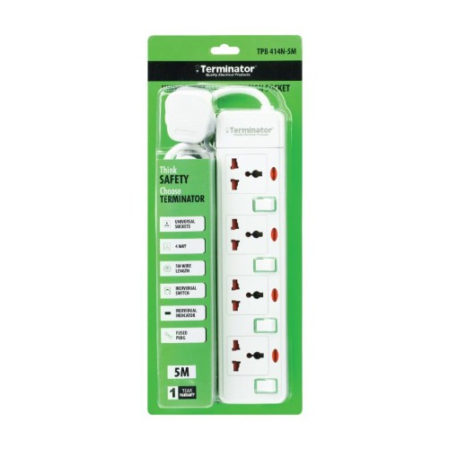 Terminator TPB 414N-5M 4way 5mtr Universal Power...