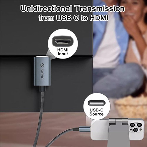 Syong Type-C To HDMI Cable 4K@60Hz