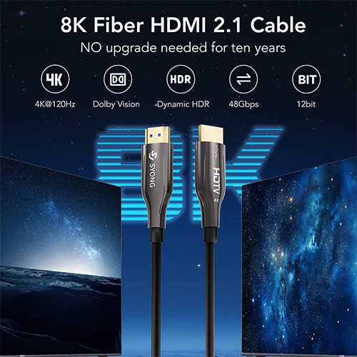Syong Fiber Optical HDMI Cable AOC 2.1V 8K 60Hz