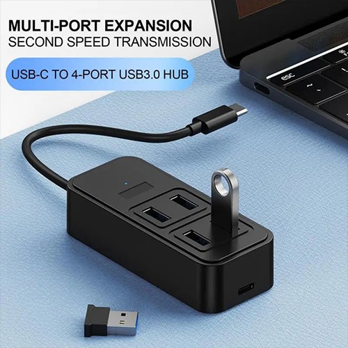 محول USB من Syong طراز S-HB-U-105B ذو 5 منافذ من النوع C، 3.0 PD
