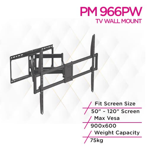 حامل تلفزيون دوار Primestar PM 966PW يناسب معظم الشاشات مقاس 85 بوصة إلى 120 بوصة