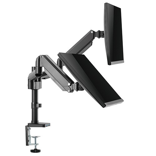 Skill Tech SH T26 C024UP Dual Monitor Thin Gas Spring Assisted Aluminium Monitor Arm