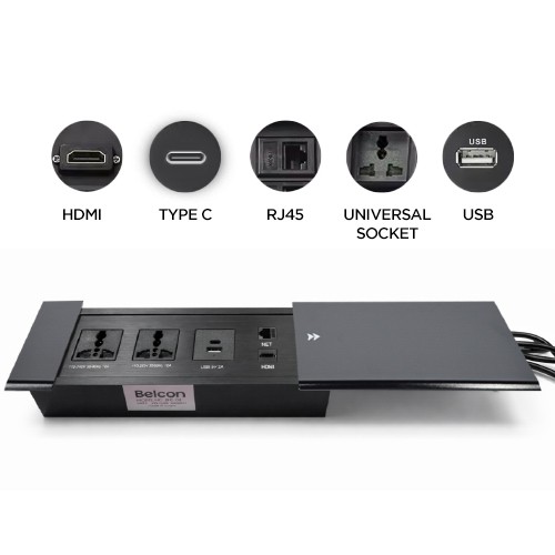 Belcon BC-04 Black Side Sliding Slip Table Socket