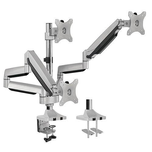 Skill Tech SH100 C036Triple Monitors Pole-Mounted Gas Spring Assisted Monitor Arm
