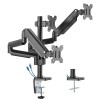 Skill Tech SH26 C036U Triple Monitor Pole-Mounted Thin Gas Spring Monitor Arm With Usb Ports