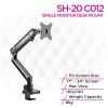 Skill Tech SH20 C012 Single Monitor Counter Balance Steel Monitor Arm