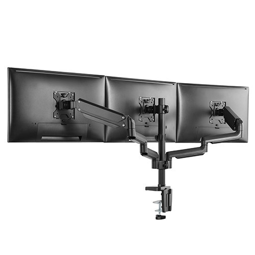 Skill Tech SH26 C036UP Triple Monitor Pole-Mounted Thin Gas Spring Monitor Arm With Usb Ports