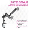 Skill Tech SH T26 C024UP Dual Monitor Thin Gas Spring Assisted Aluminium Monitor Arm