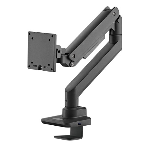Skill Tech SH69 C012UC B Fabulous Desk-Mounted Heavy-Duty Gas Spring Monitor Arm With USB-A/USB-C Ports