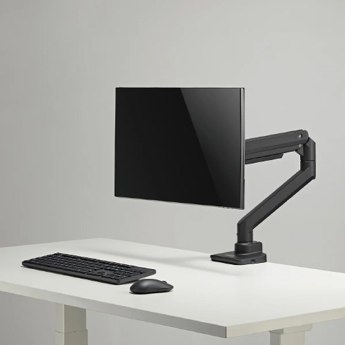 Skill Tech SH69 C012UC B Fabulous Desk-Mounted Heavy-Duty Gas Spring Monitor Arm With USB-A/USB-C Ports