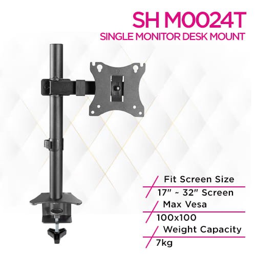 Skill Tech SH M0024T	Pole Mount Single-Screen Monitor Mount