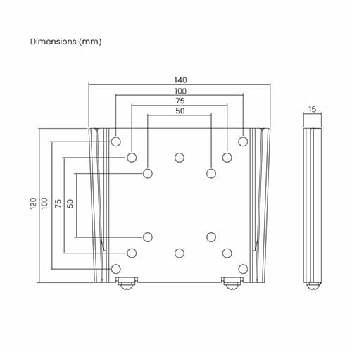 Skill Tech SH 201 Slim Monitor Wall Mount