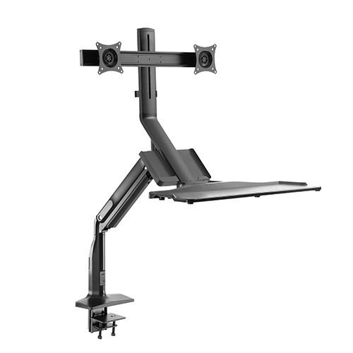 Skill Tech SHS21 C02 Gas Spring Floating Sit-Stand Converter Ergonomic Mount