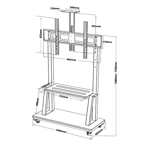 Skill Tech SH 110B FS Economy Heavy Duty TV Trolley Stand