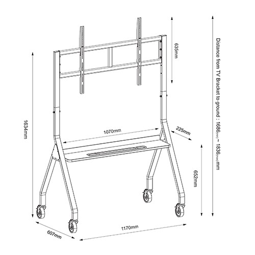 Skill Tech SH 118B FS Interactive Display Trolley Stand