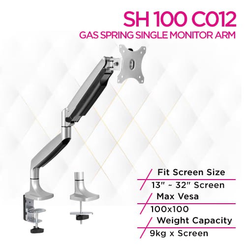 Skill Tech SH 100 C012 Premium Gas Spring Single Monitor Arm