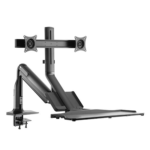 Skill Tech SHS21 C02 Gas Spring Floating Sit-Stand Converter Ergonomic Mount