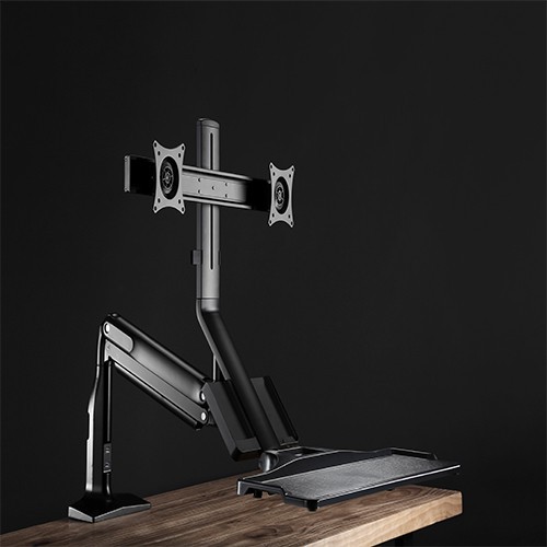 Skill Tech SHS21 C02 Gas Spring Floating Sit-Stand Converter Ergonomic Mount