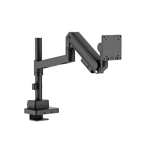 Skill Tech SH87 C012UCP Titan Heavy-Duty Pole-Mounted Gas Spring Monitor Arm With USB-A And USB-C Ports