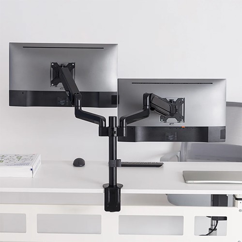 Skill Tech SH 48 C024 Dual Monitors Pole-Mounted Gas Spring Monitor Arm