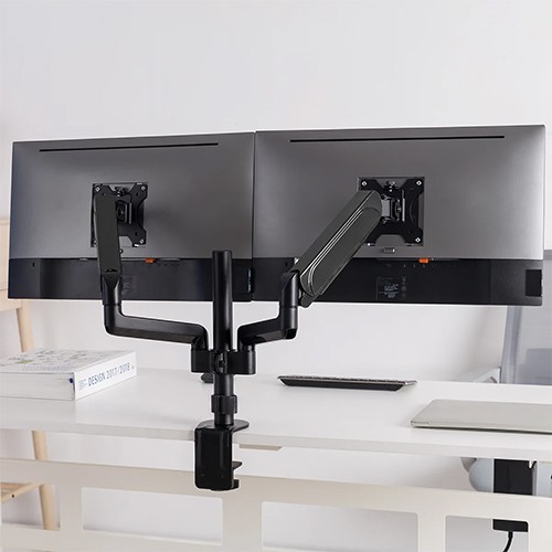 Skill Tech SH 48 C024 Dual Monitors Pole-Mounted Gas Spring Monitor Arm