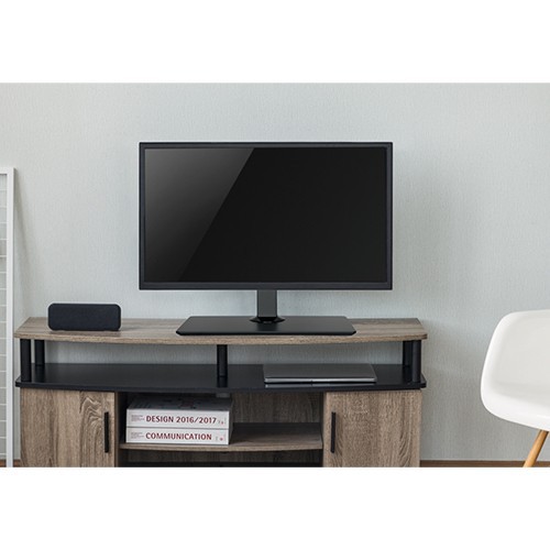 Skill Tech SH 2632B Universal Tabletop Tv Stand With Glass Base Ergonomic Mount