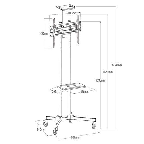 Skill Tech DG 60B FS Compact Tv Trolley Stand