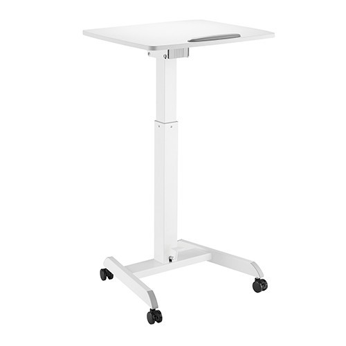 Skill Tech SH WS 07 Height Adjustable Mobile Workstation With Foot Pedal And Tiltable Desktop TV Stand