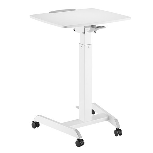 Skill Tech SH WS 07 Height Adjustable Mobile Workstation With Foot Pedal And Tiltable Desktop TV Stand
