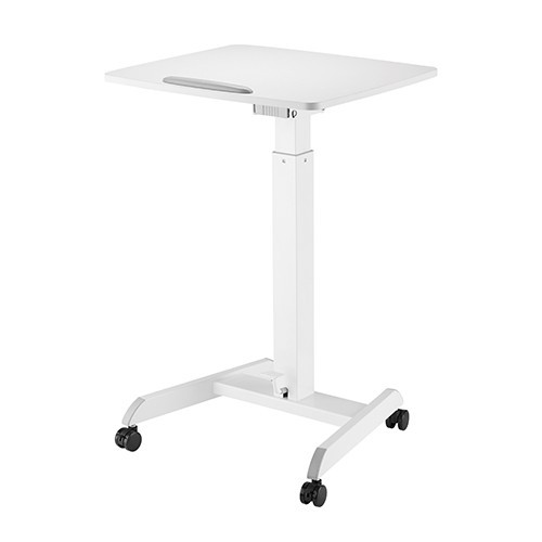 Skill Tech SH WS 07 Height Adjustable Mobile Workstation With Foot Pedal And Tiltable Desktop TV Stand