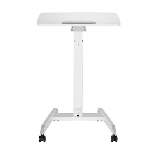 Skill Tech SH WS 07 Height Adjustable Mobile Workstation With Foot Pedal And Tiltable Desktop TV Stand