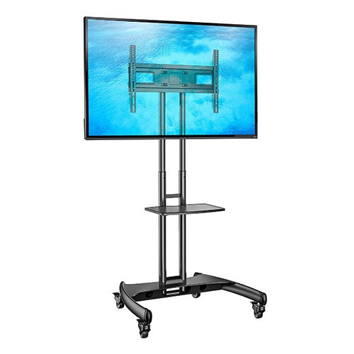 North Bayou AVA 1500-60-1P Large Height Adjustable Professional TV Trolley Stand