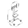 North Bayou AVA 1500-60-1P Large Height Adjustable Professional TV Trolley Stand