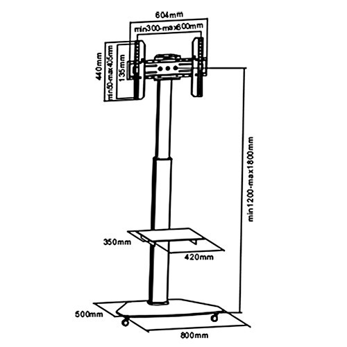 Skill Tech SH 400FS Contemporary Height Adjustable Tv Stand